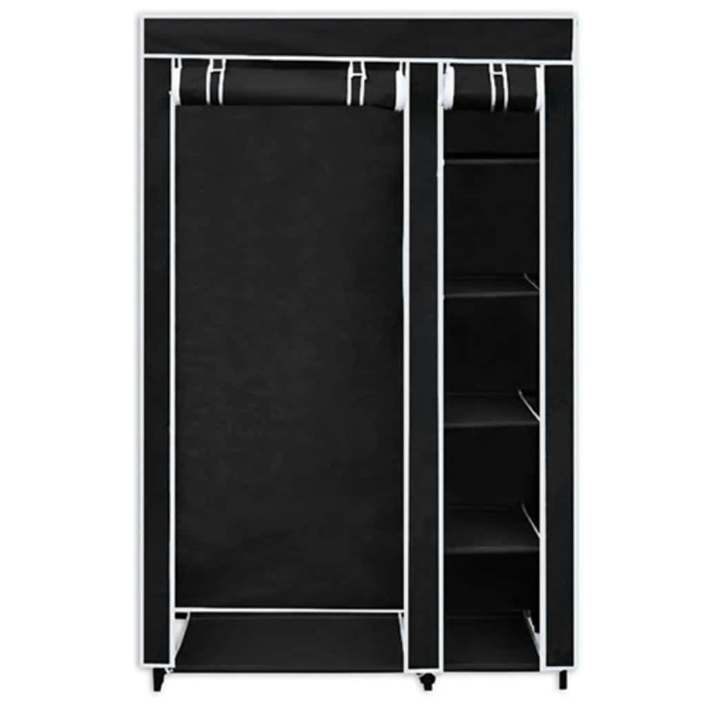 Faltbarer Stoffschrank Schwarz 110 x 45 x 175 cm