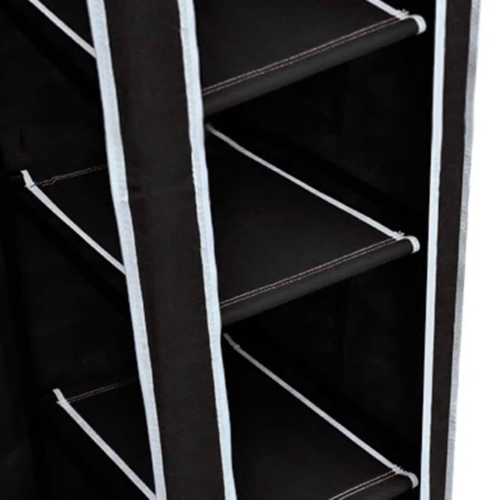 Faltbarer Stoffschrank Schwarz 110 x 45 x 175 cm