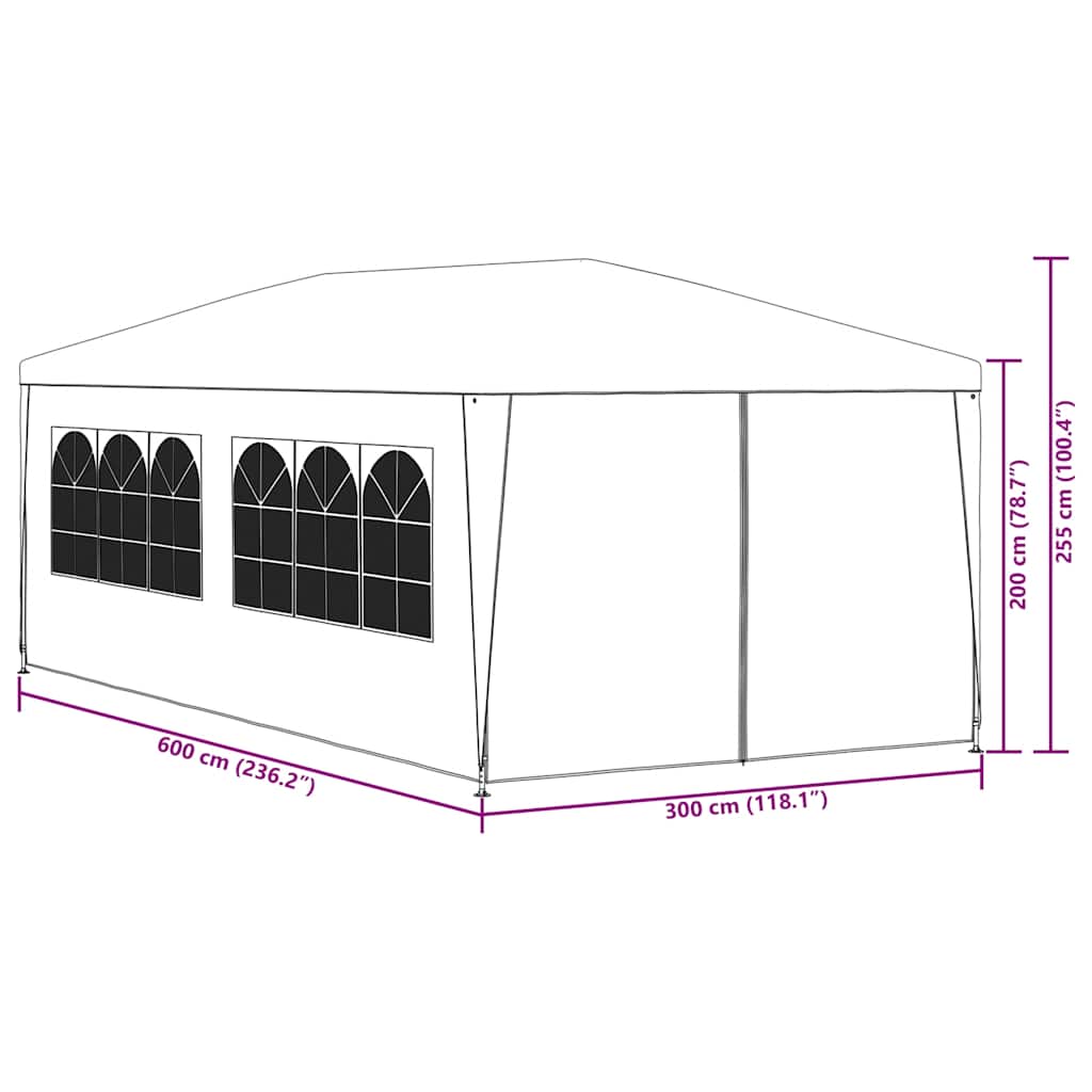 Partyzelt 3x6 m Blau