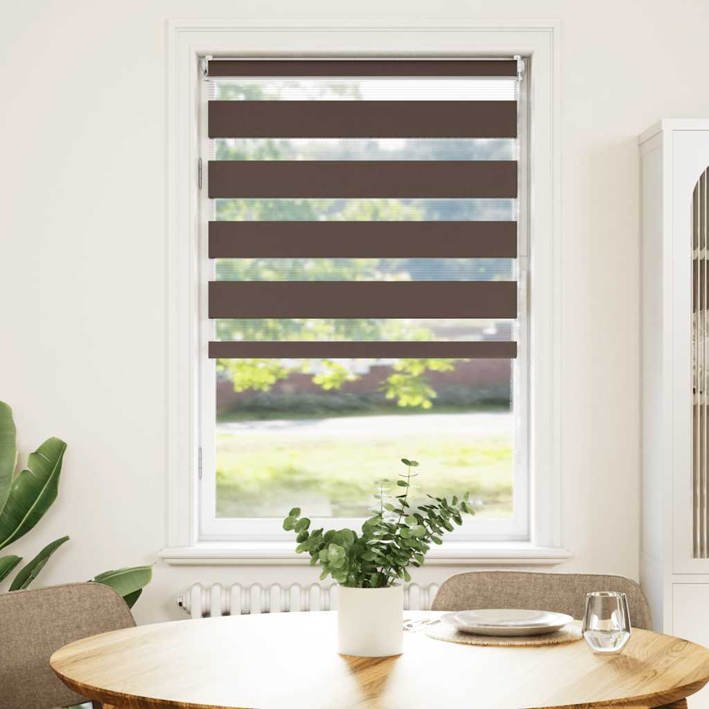 Zebra-Rollo 90,9 x 150 cm, Stoffbreite 86,7 cm, Kaffeebraun