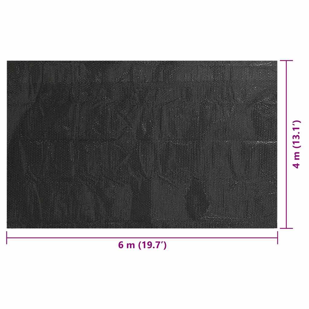 Treibende Pool Solarfolie rechtecking 6 x 4 m Pools, Schwarz