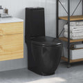 Keramik-Toilette Abgang Horizontal Schwarz