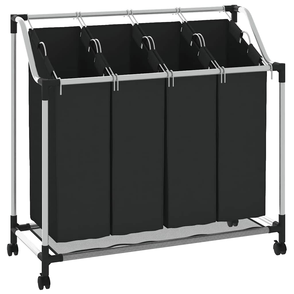 4 Fächer Schwarz Wäschesortierer