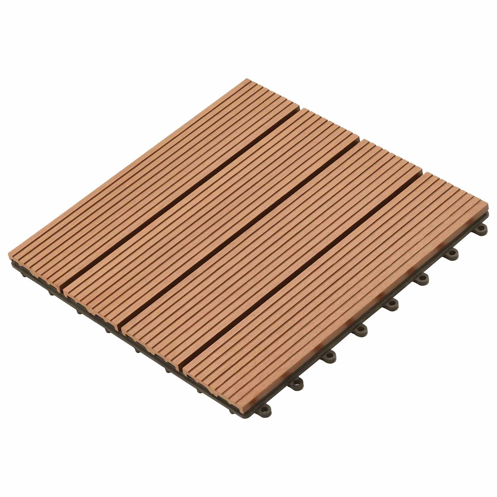 Terrassenfliese 11 pcs Braun 30 x 30 cm WPC