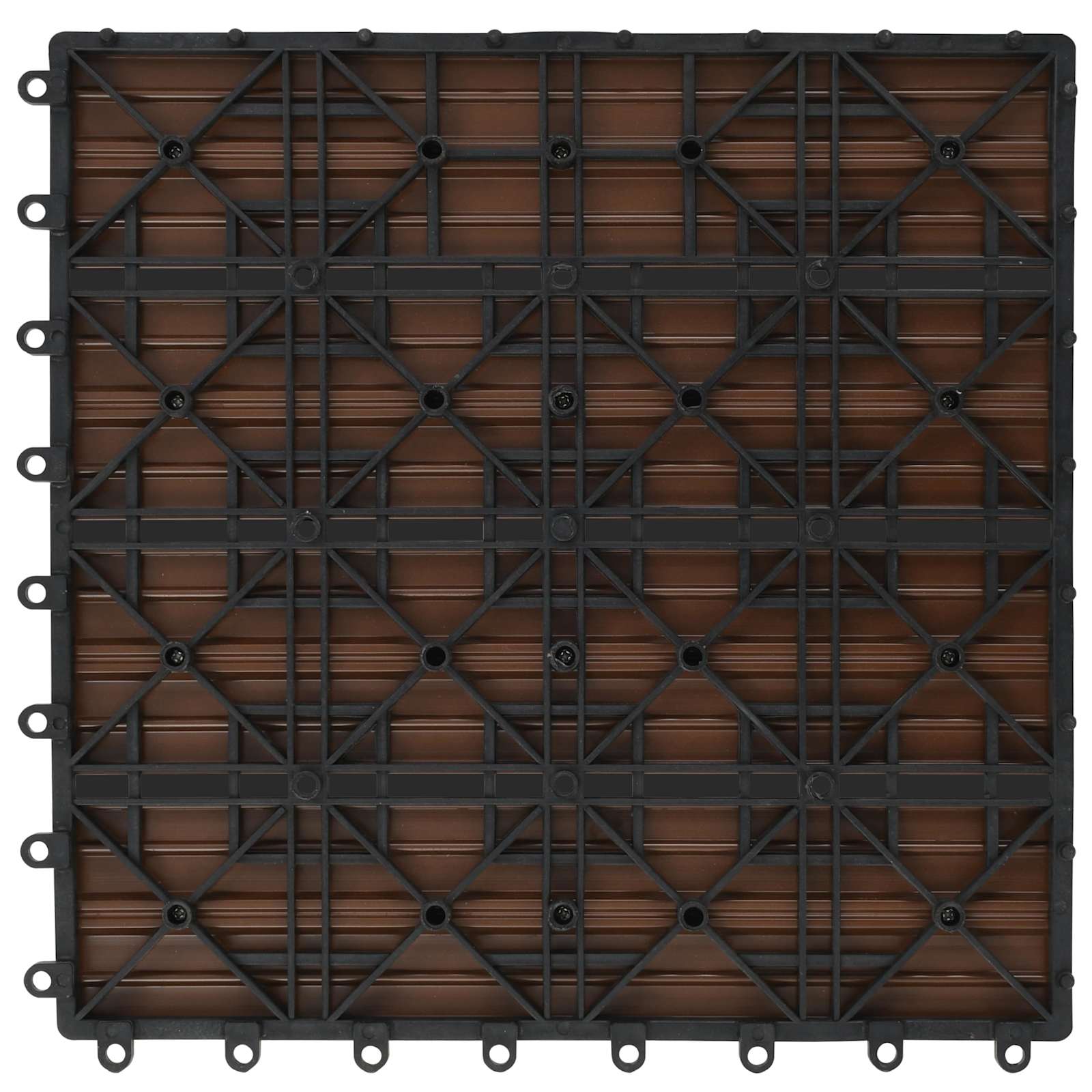 Terrassenfliese 11 pcs Braun 30 x 30 cm WPC
