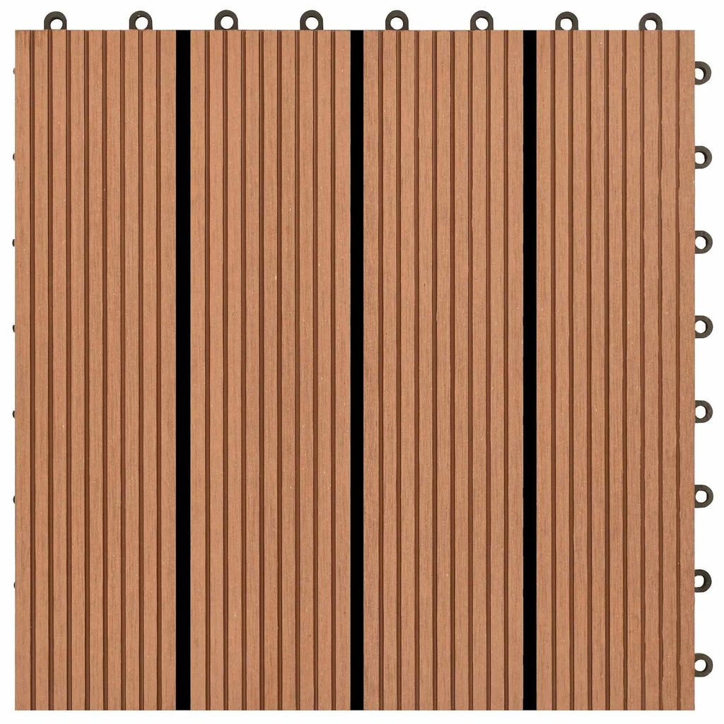 Terrassenfliese 11 pcs Braun 30 x 30 cm WPC