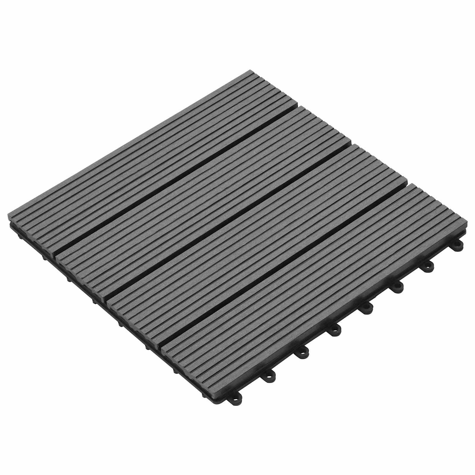 Terrassenfliese 11 pcs Grau 30 x 30 cm WPC