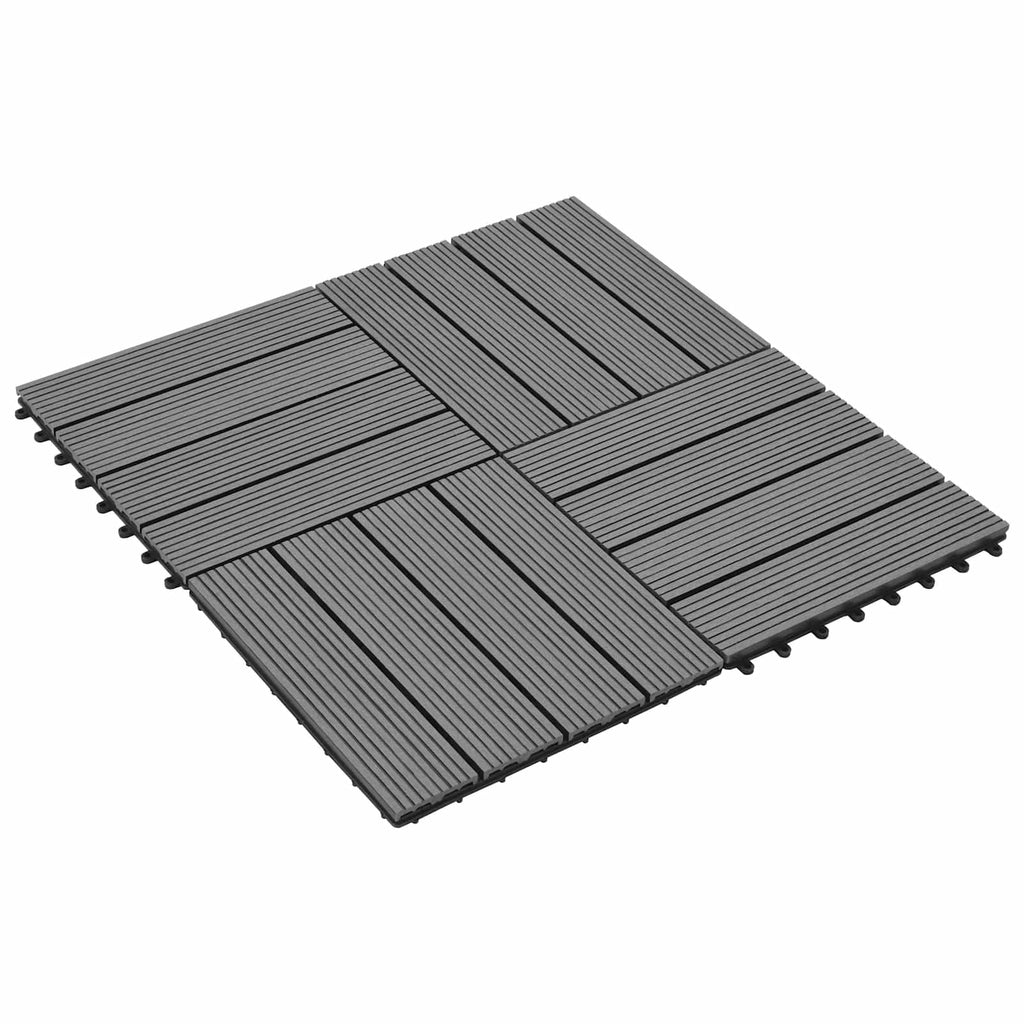 Terrassenfliese 11 pcs Grau 30 x 30 cm WPC