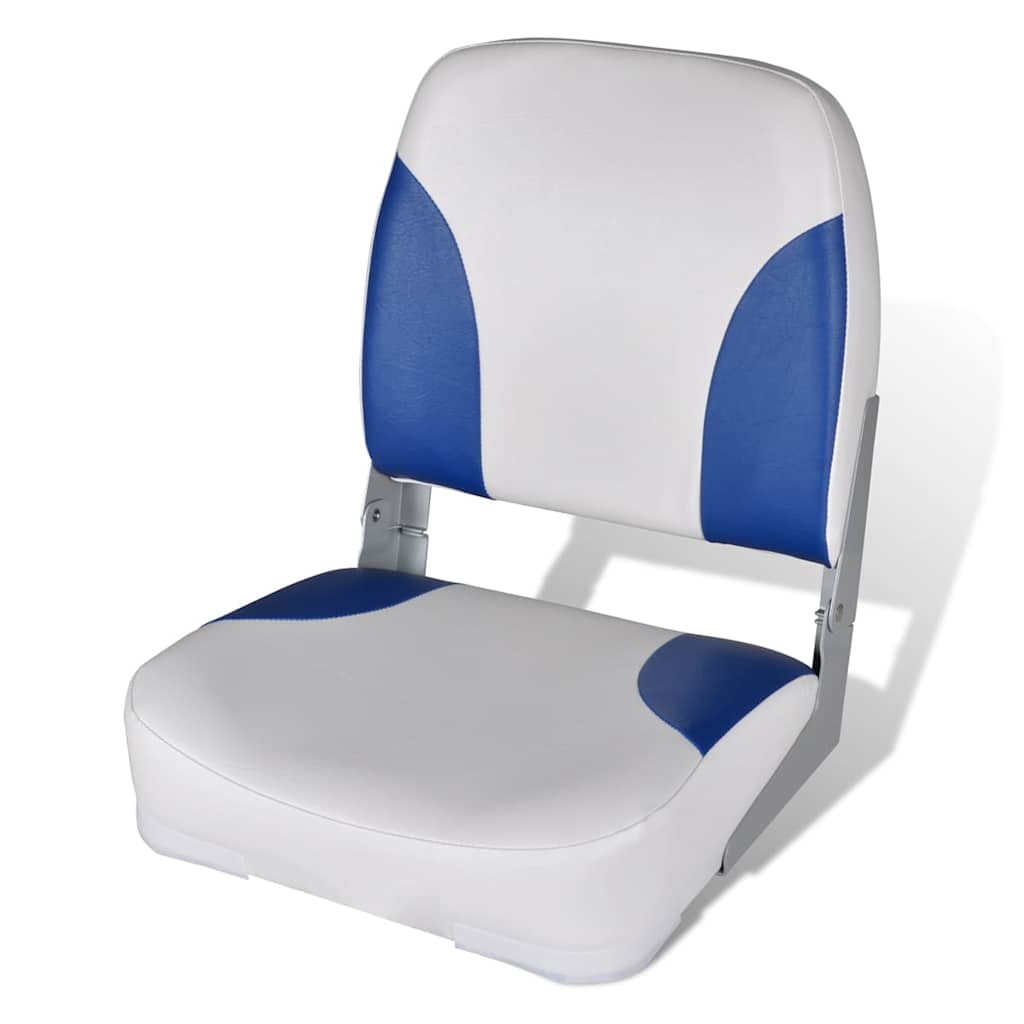 Bootssitz Klappbar Blau-Weiß 41x36x48 cm