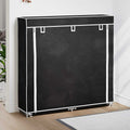 Stoff Schuhschrank mit Abdeckung 115 x 28 x 110 cm Schwarz