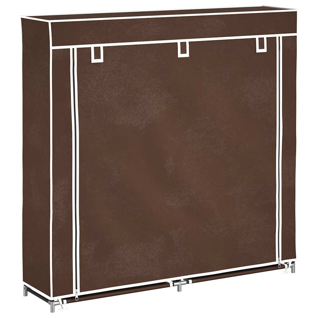 Stoff Schuhschrank mit Abdeckung 115 x 28 x 110 cm Braun