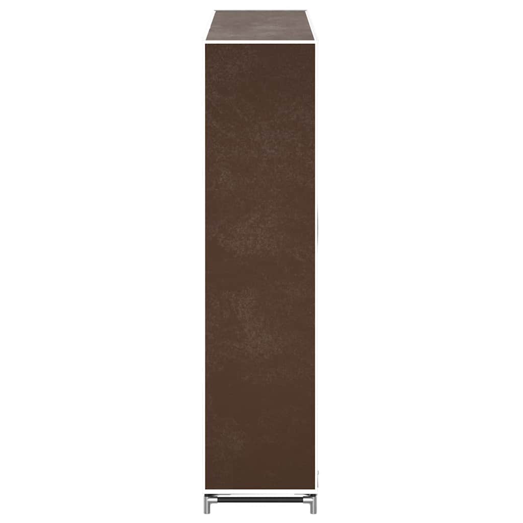 Stoff Schuhschrank mit Abdeckung 115 x 28 x 110 cm Braun