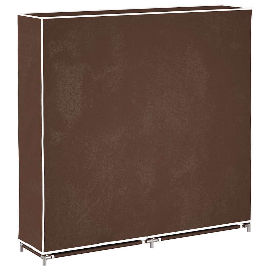 Stoff Schuhschrank mit Abdeckung 115 x 28 x 110 cm Braun