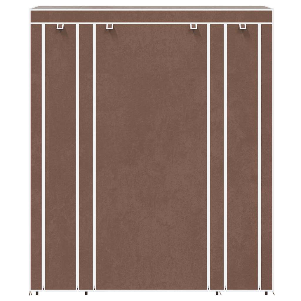 Stoffschrank mit Fächern und Stangen 45×150×176 cm Braun