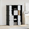 Modularer Schrank mit 9 Fächern 109x36,5x143cm Schwarz und Weiß