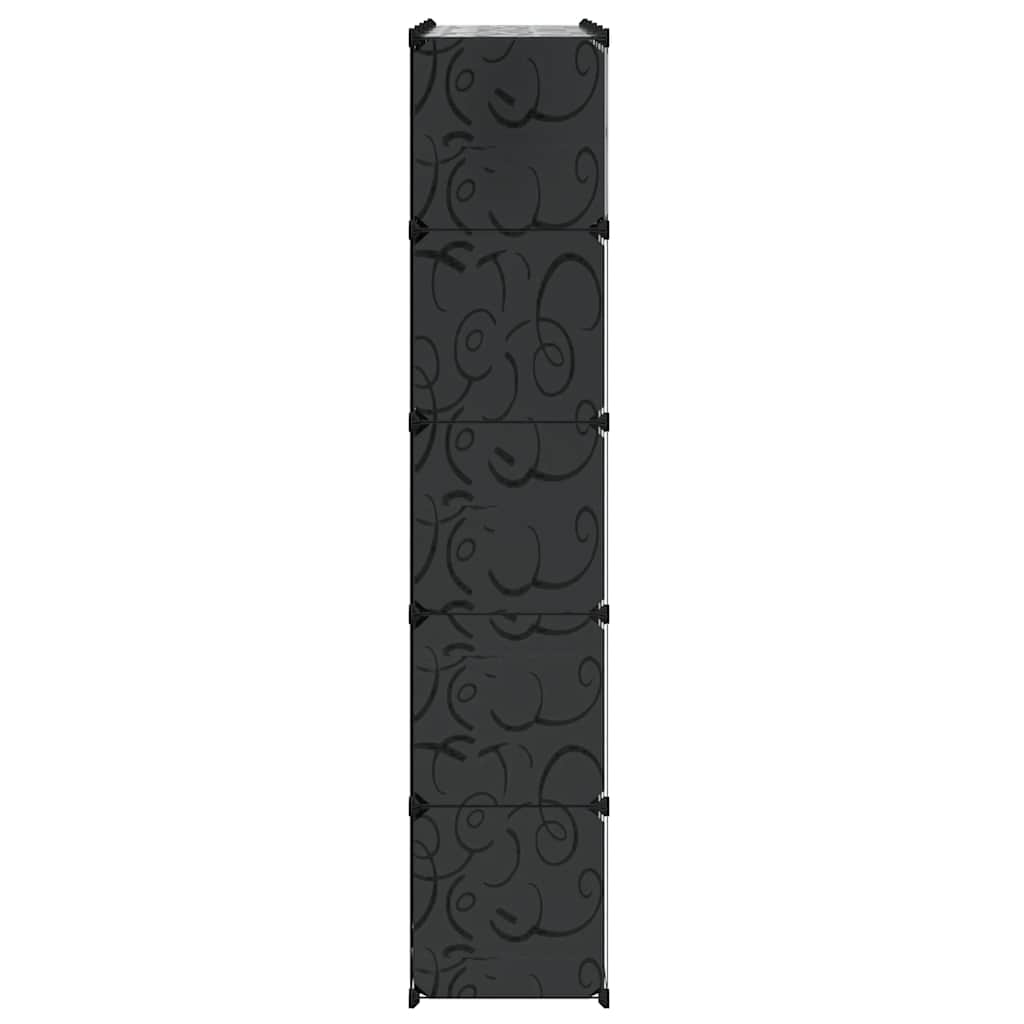 Modularer Schrank mit 14 Fächern schwarz/weiß 37x146x180,5cm