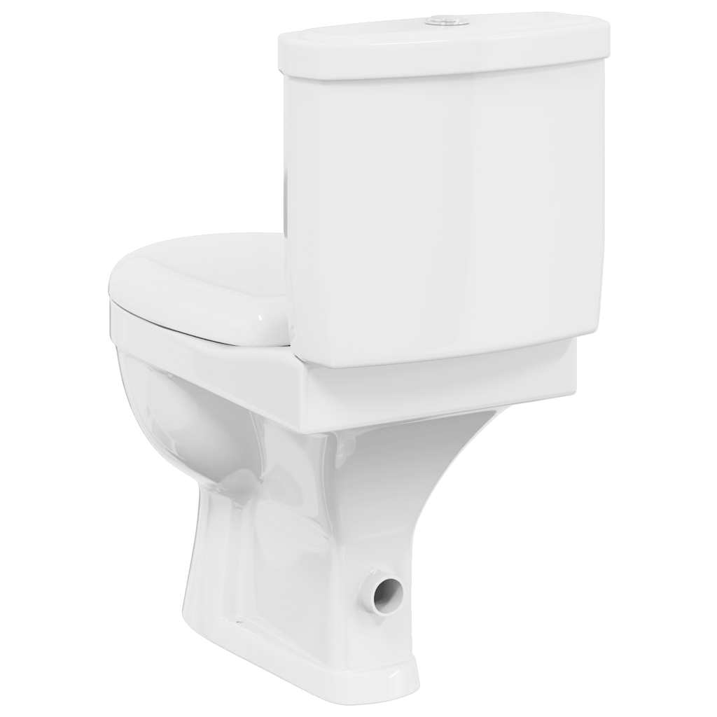 Toilette mit Spülkasten Weiß