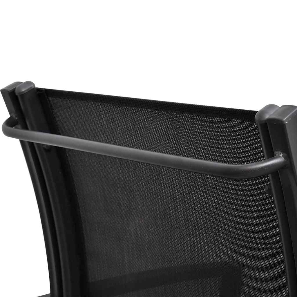 2-Sitzer-Gartenbank 131 cm Stahl und Textiline Schwarz