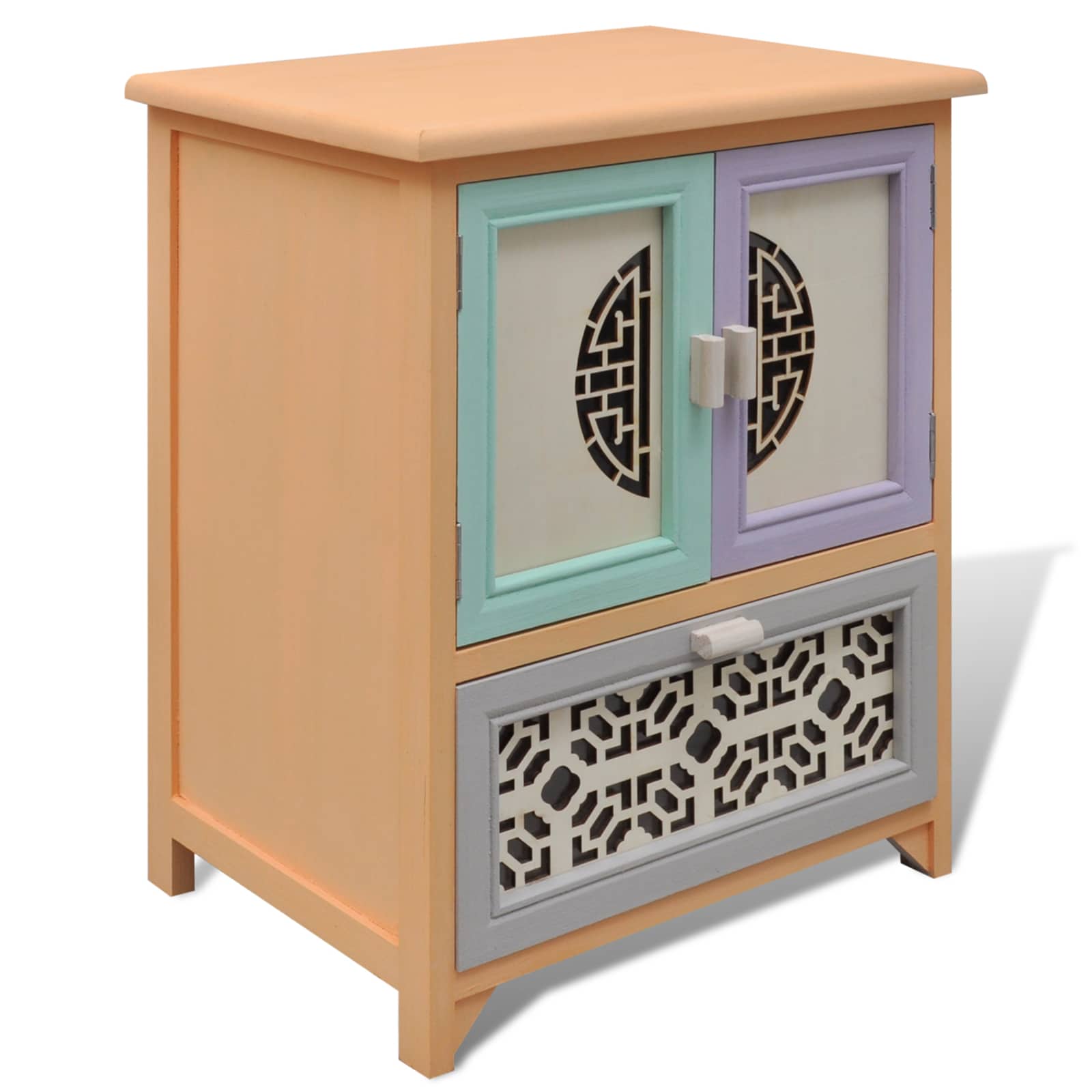 Seitenschrank Mehrfarbig 46 x 34 x 55,5 cm Paulownia-Holz