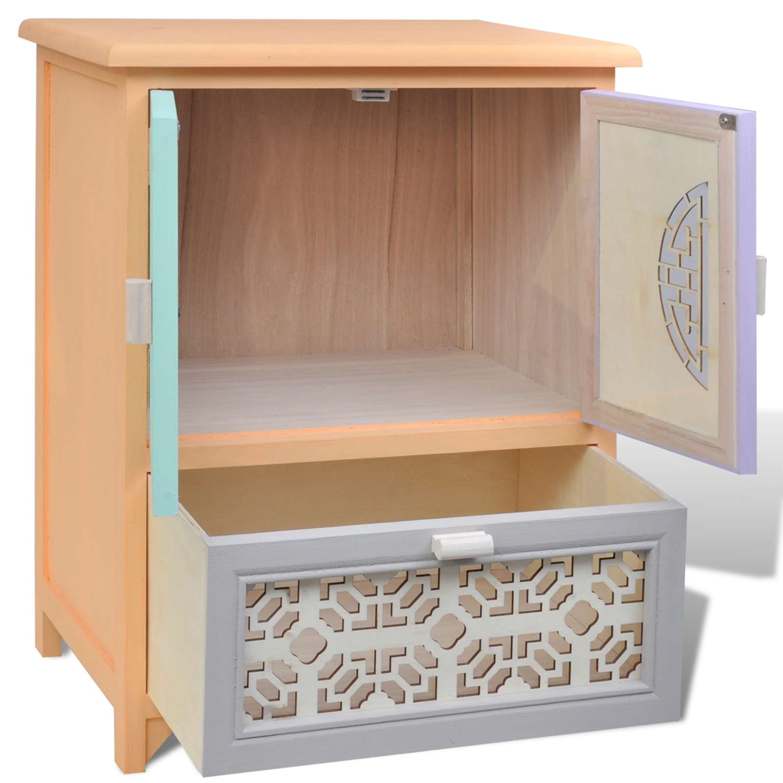 Seitenschrank Mehrfarbig 46 x 34 x 55,5 cm Paulownia-Holz