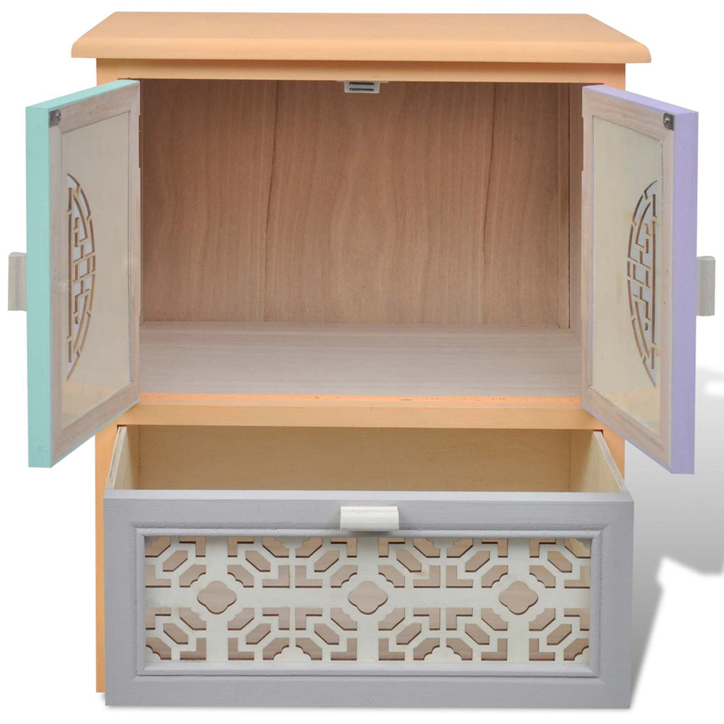 Seitenschrank Mehrfarbig 46 x 34 x 55,5 cm Paulownia-Holz