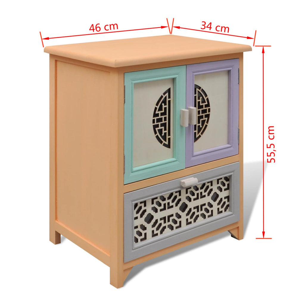 Seitenschrank Mehrfarbig 46 x 34 x 55,5 cm Paulownia-Holz