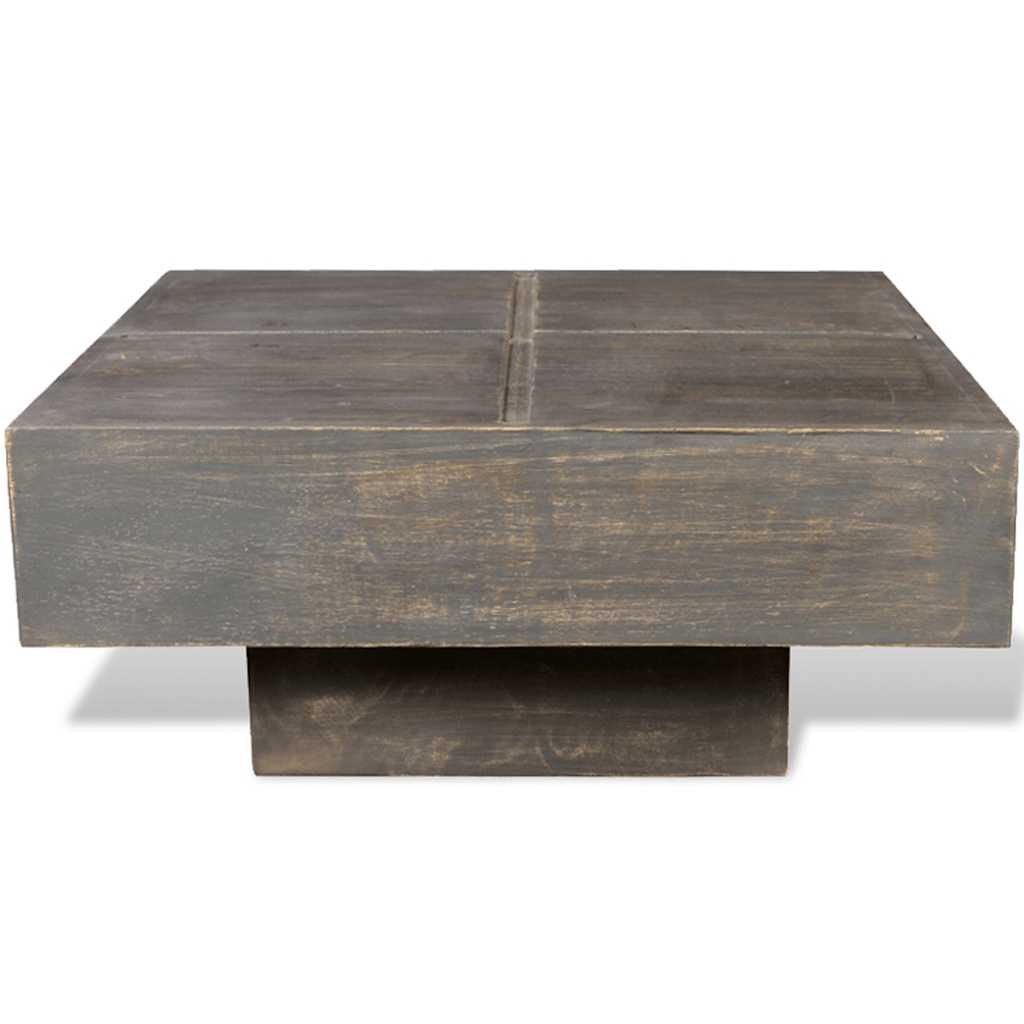 Couchtisch Dunkelbraun Quadratisch Massivholz Mango
