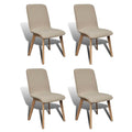 Esszimmerstühle 4 Stk. Beige Stoff und Massivholz Eiche