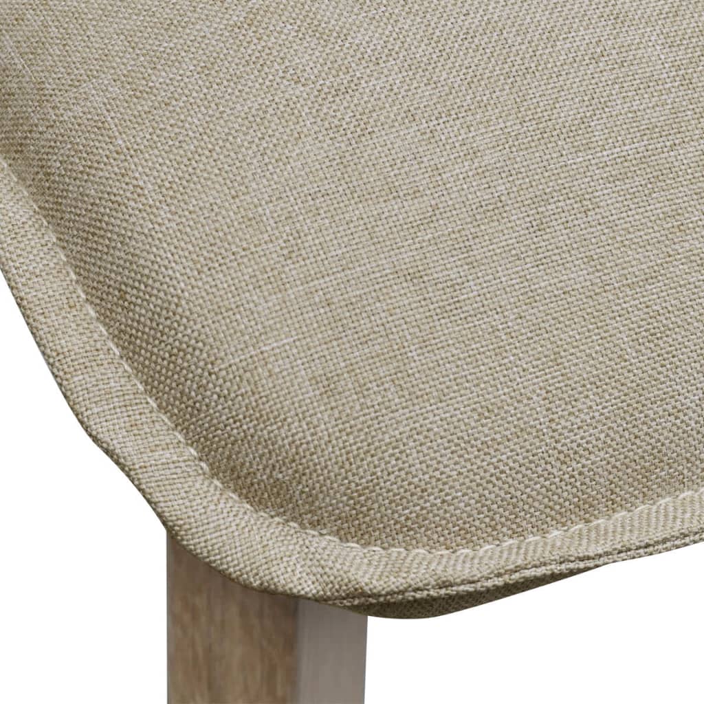 Esszimmerstühle 4 Stk. Beige Stoff und Massivholz Eiche