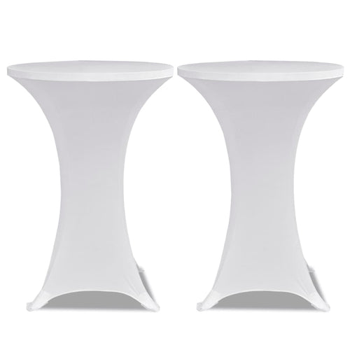 2 x Tischhusse für Stehtisch Stretchhusse Ø70 cm weiß