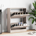 Schuhschrank Holz in Eichen-Optik mit 2 Schuhkippern