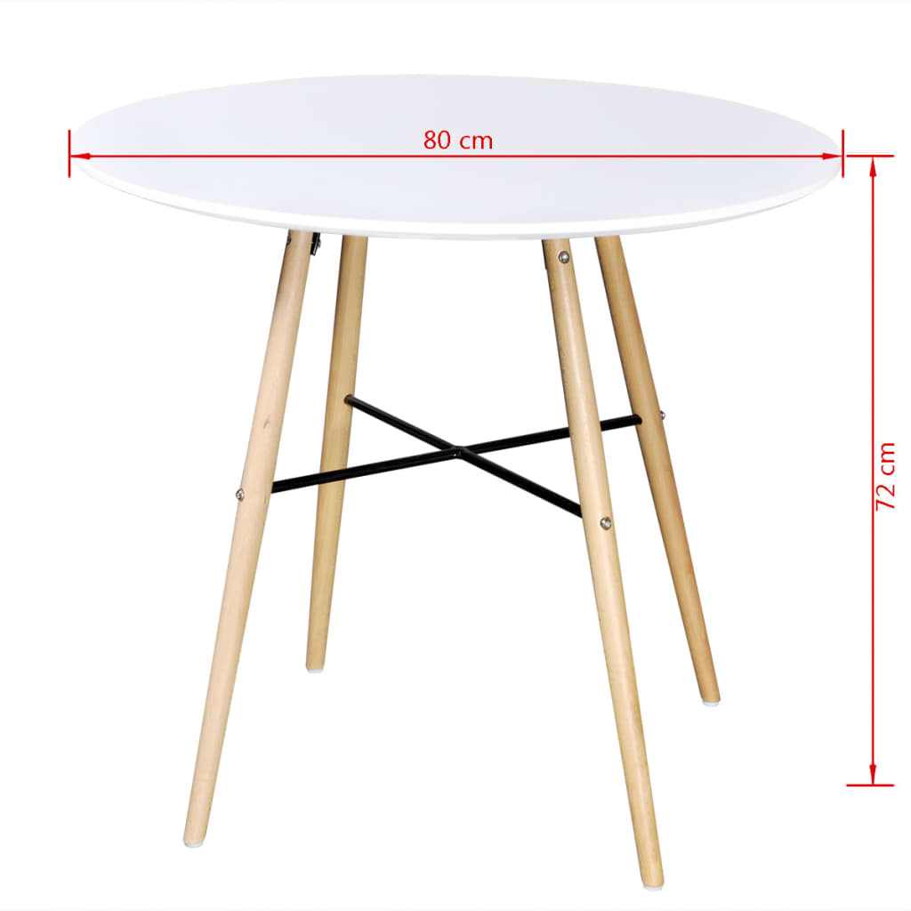 Esstisch MDF Rund Weiß