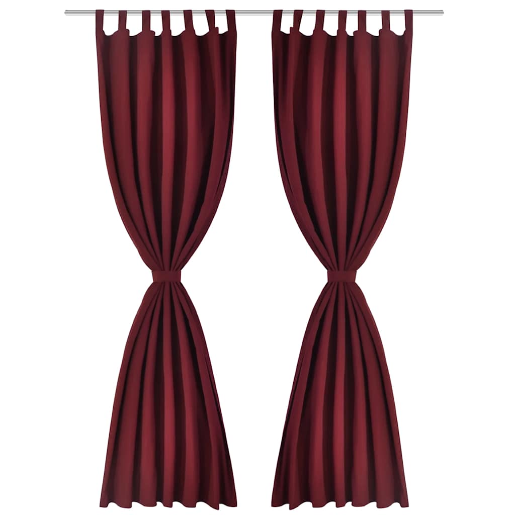 Vorhänge Gardinen aus Satin 2-teilig 140 x 175 cm Dunkelrot