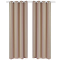 Verdunkelungs-Vorhänge mit Metallringen 135 x 245 cm Creme blackout