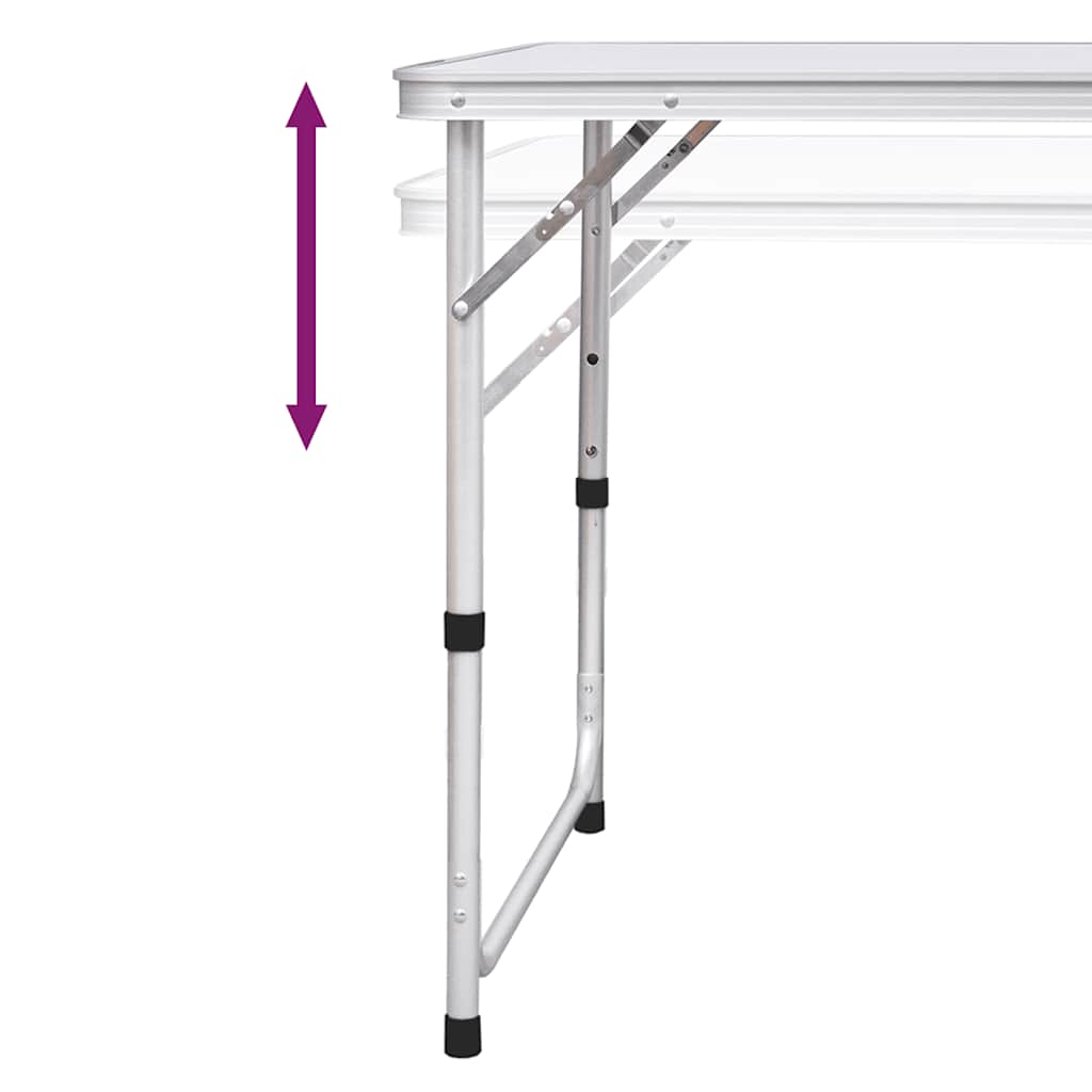 Campingtisch Klappbar Höhenverstellbar Aluminium 120x60 cm