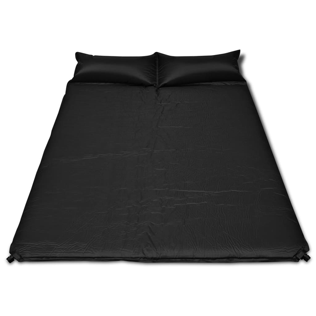Schlafmatte Selbstaufblasend 190x130x5 cm Schwarz (Doppel)