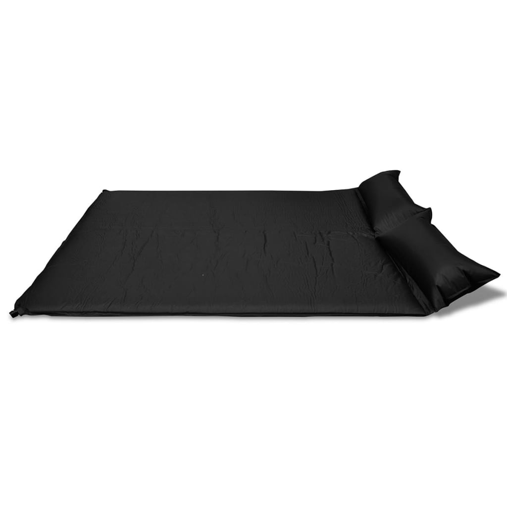 Schlafmatte Selbstaufblasend 190x130x5 cm Schwarz (Doppel)