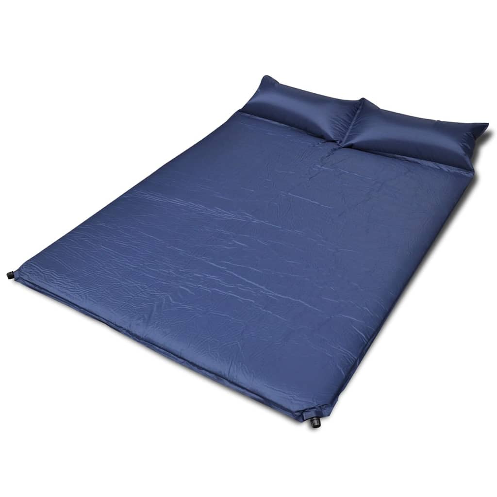 Schlafmatte Selbstaufblasend 190x130x5 cm Blau (Doppel)