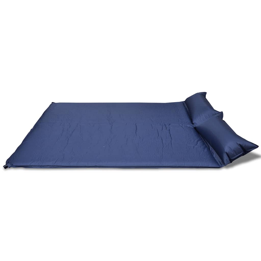 Schlafmatte Selbstaufblasend 190x130x5 cm Blau (Doppel)