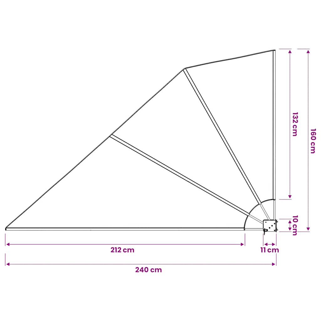 Faltbarer Balkonfächer Grau 160×240 cm