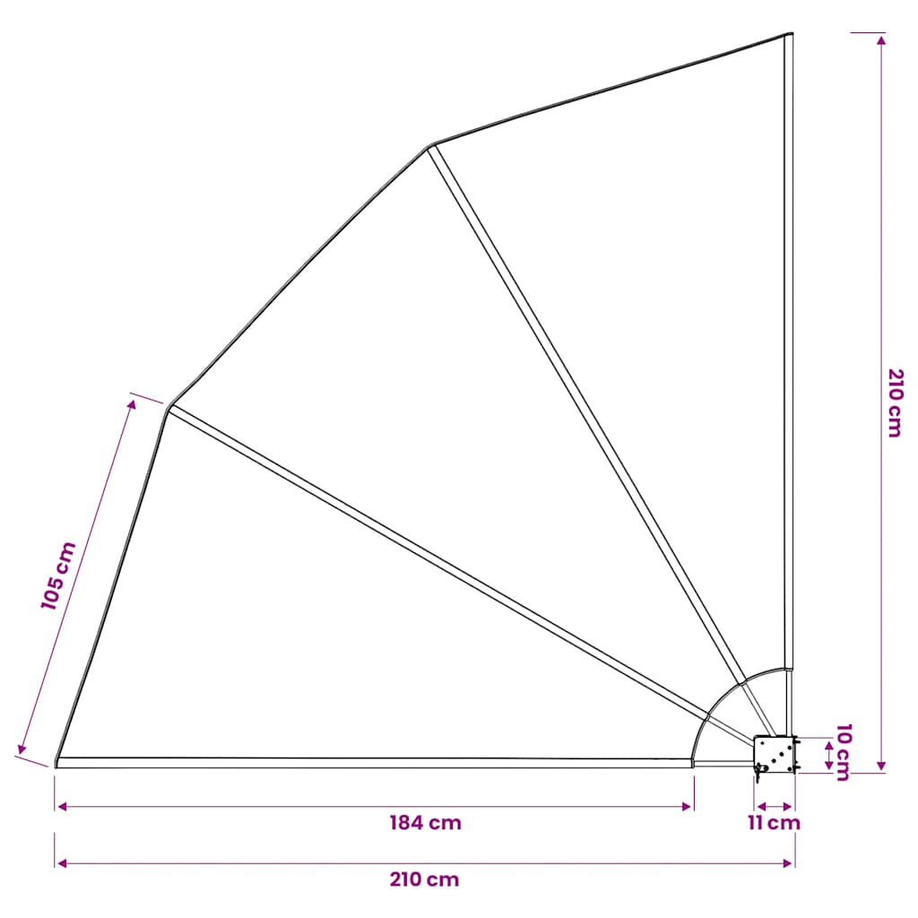 Faltbarer Balkonfächer Creme 210×210 cm