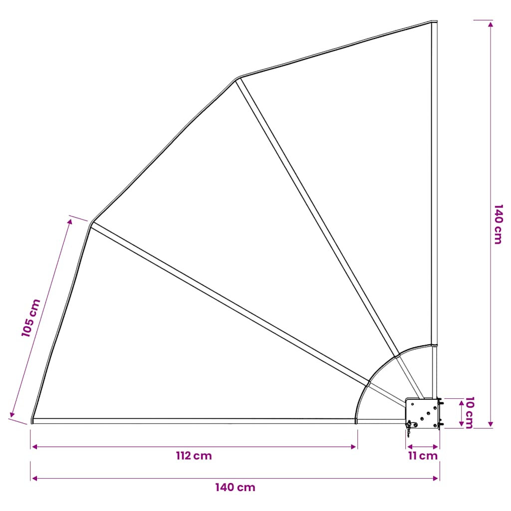 Faltbarer Balkonfächer Creme 140×140 cm