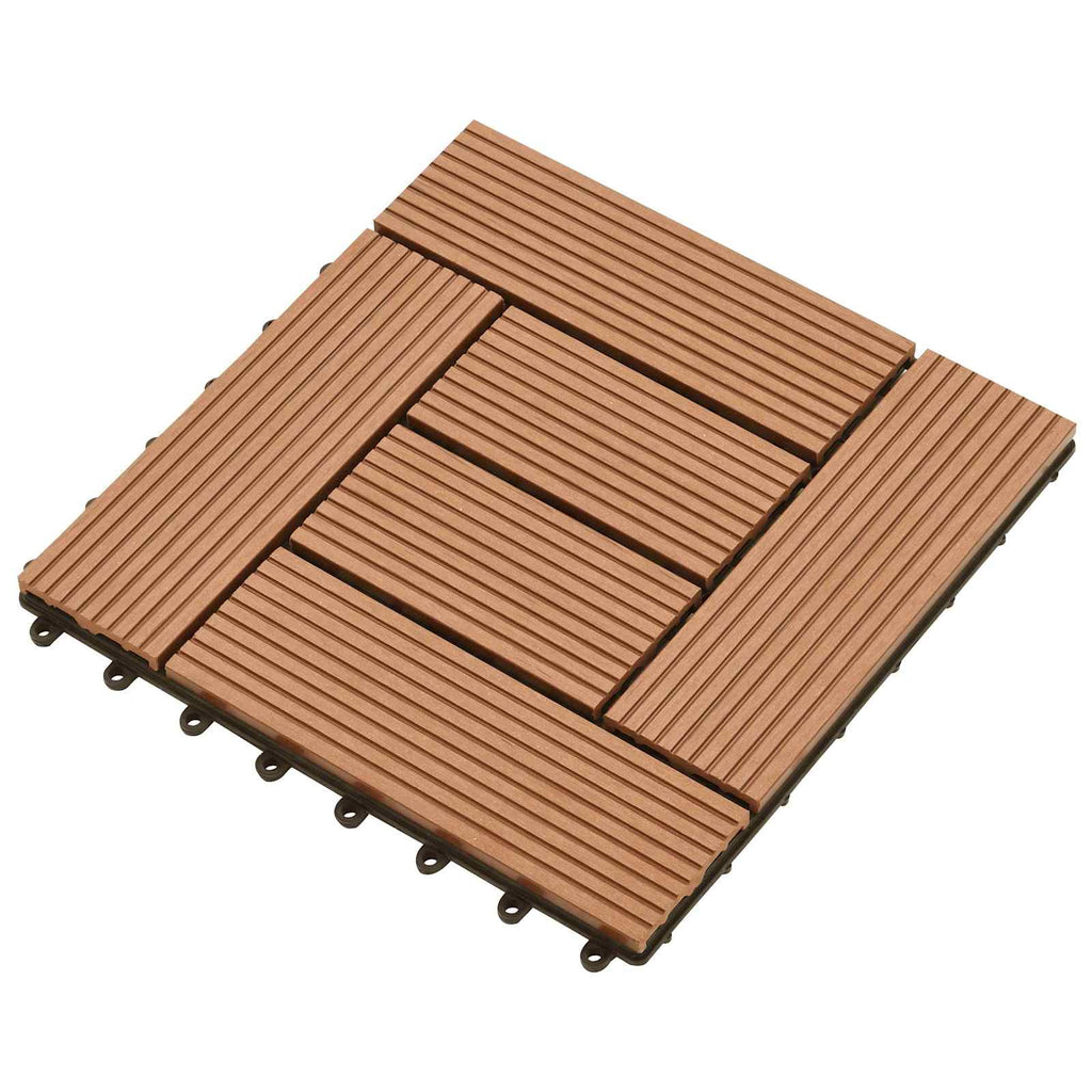 Terrassenfliese 11 pcs Braun 30 x 30 cm WPC