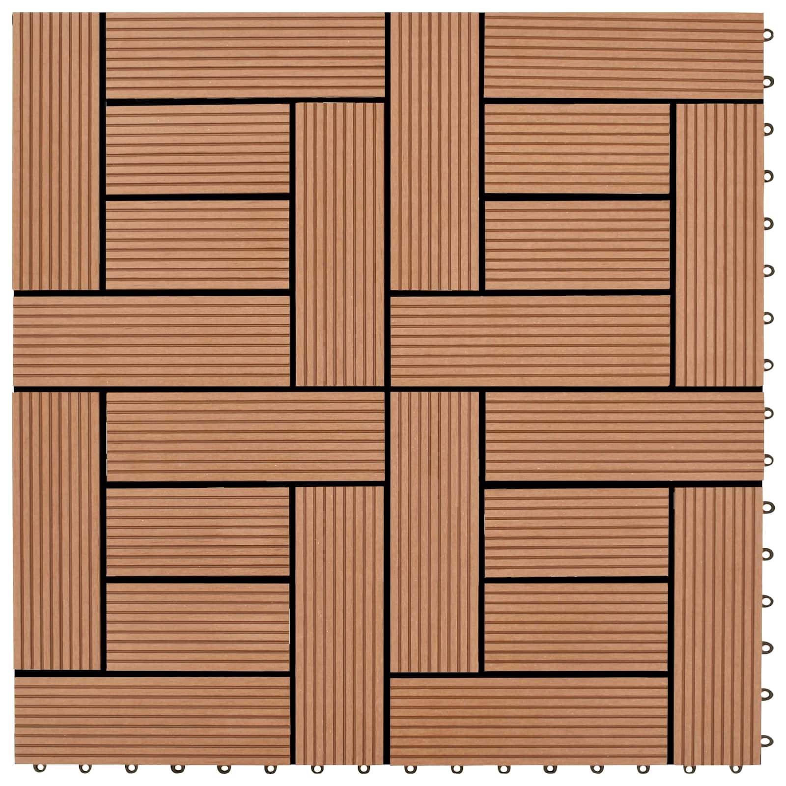 Terrassenfliese 11 pcs Braun 30 x 30 cm WPC