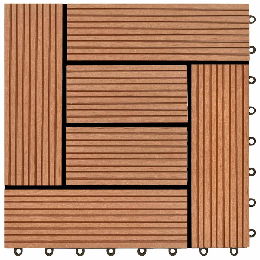 Terrassenfliese 11 pcs Braun 30 x 30 cm WPC
