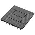 Terrassenfliese 11 pcs Grau 30 x 30 cm WPC