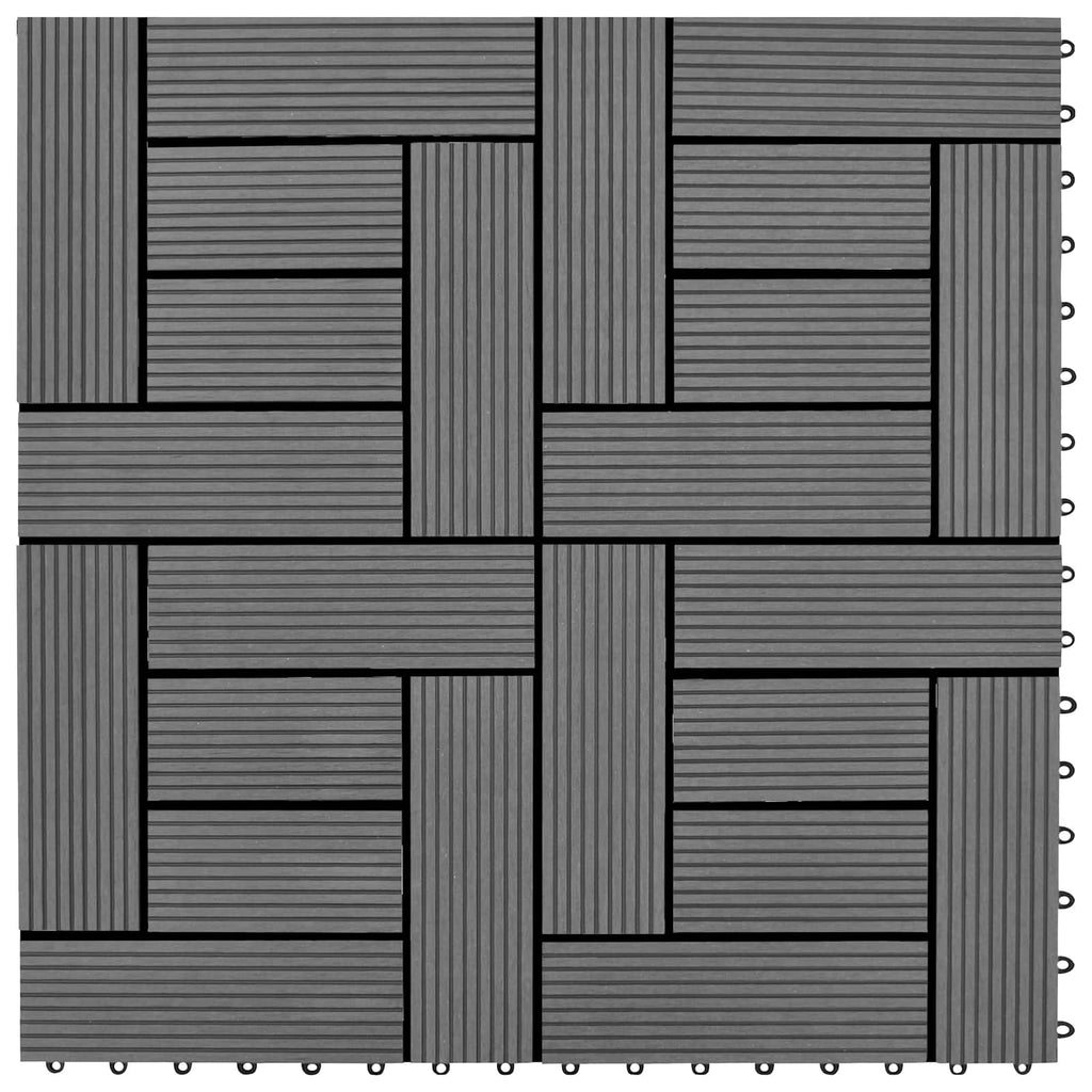 Terrassenfliese 11 pcs Grau 30 x 30 cm WPC