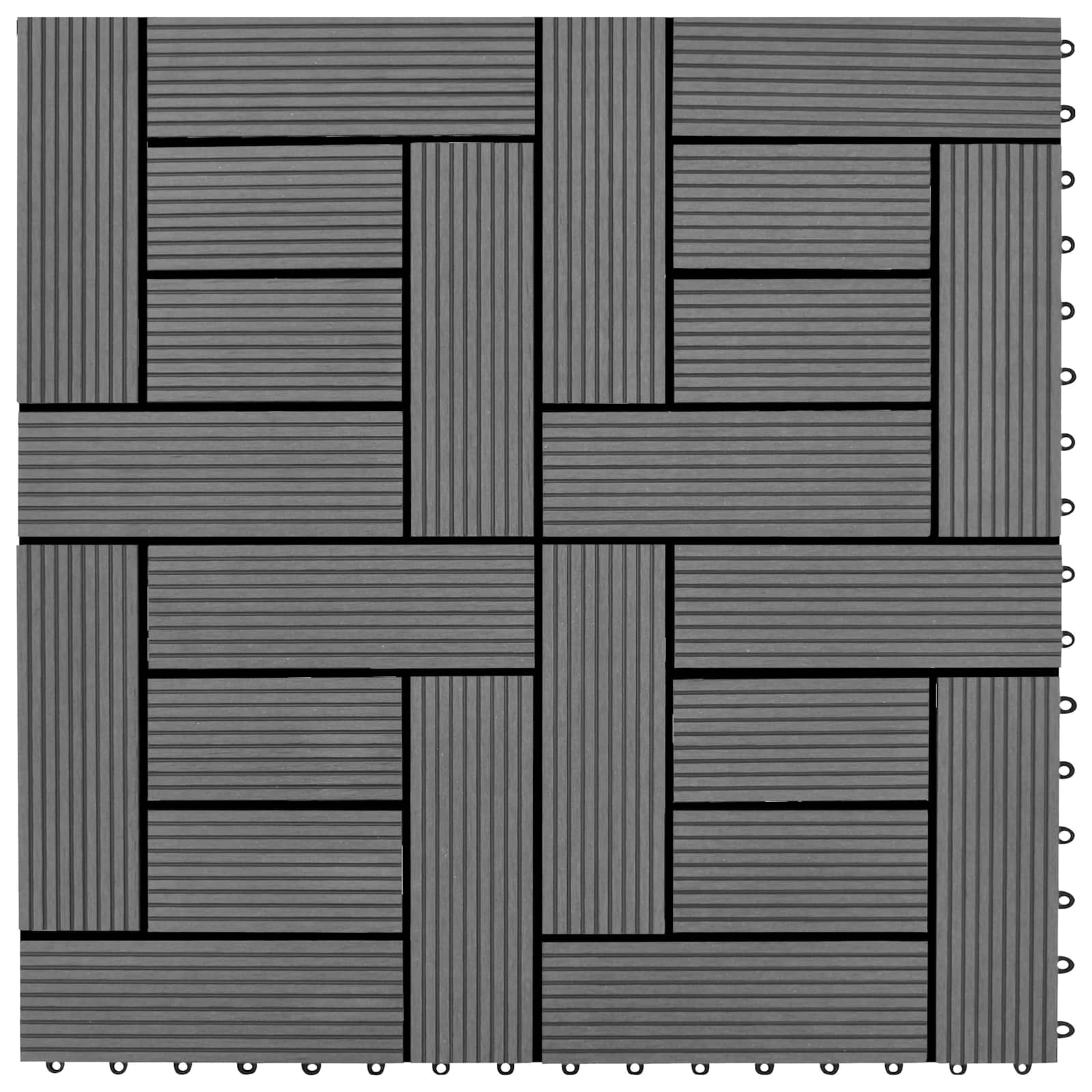 Terrassenfliese 11 pcs Grau 30 x 30 cm WPC