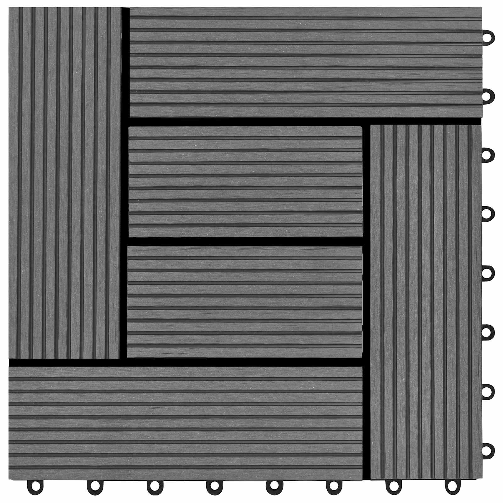 Terrassenfliese 11 pcs Grau 30 x 30 cm WPC
