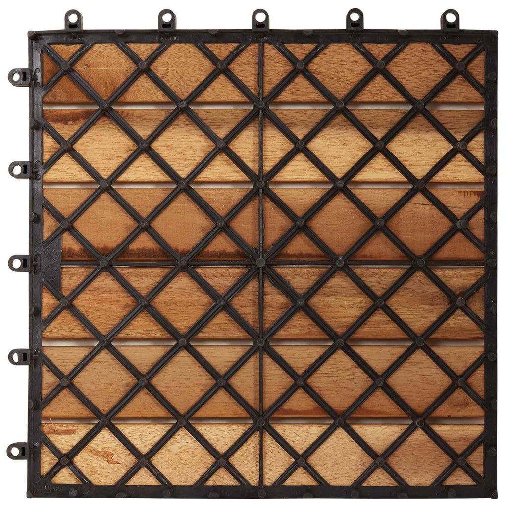 Terrassenfliese 10 pcs Braun 30 x 30 cm Akazien-Hartholz